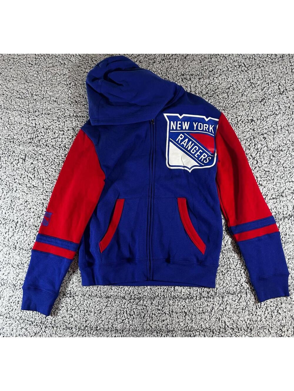 Youth Blue New York Rangers Face Off Full-Zip Hoodie NHL XL 18/20 NWT